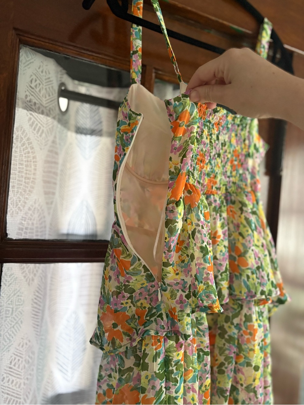 ASTR the Label Midsummer Floral Tiered Midi Maxi Dress NWOT Size Large Green - Picture 10 of 14